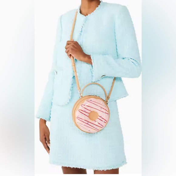 Kate Spade Coffee Break SET Donut Doughnut Crossbody, Cardholder & Necklace, NWT - Picture 7 of 16